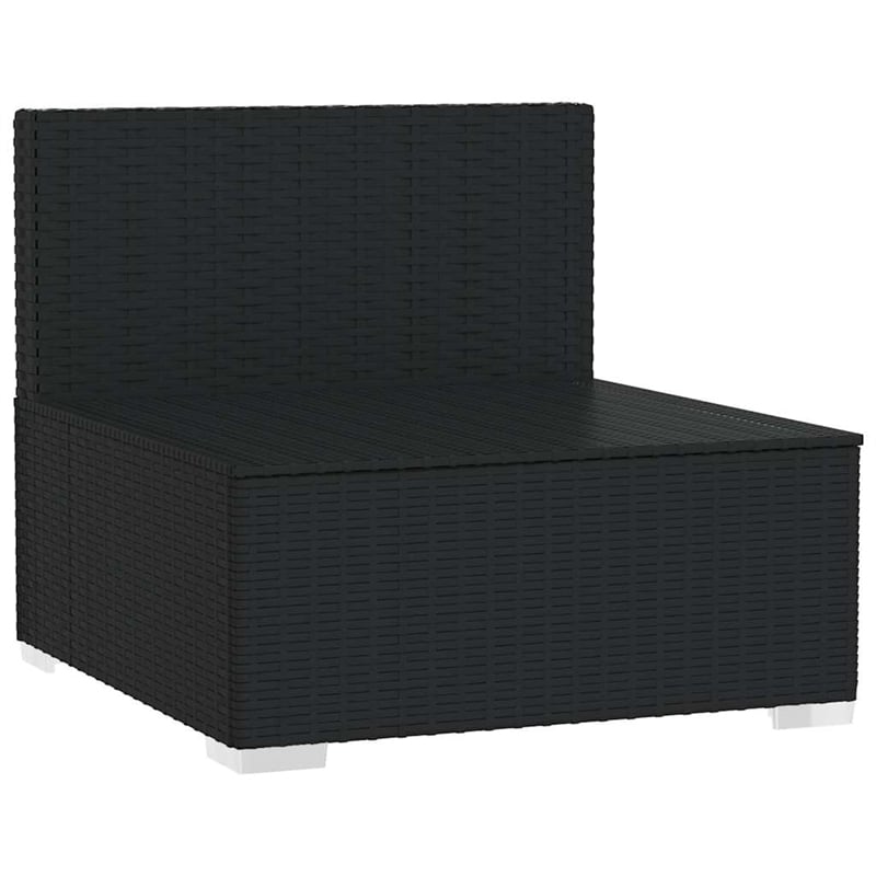 vidaXL 4 Seater Sofa with Cushions Black Poly Rattan