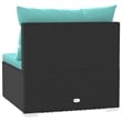 vidaXL 4 Seater Sofa with Cushions Black Poly Rattan