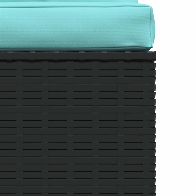 vidaXL 4 Seater Sofa with Cushions Black Poly Rattan