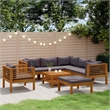 vidaXL 8 Piece Patio Lounge Set with Cushion Solid Acacia Wood