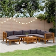 vidaXL 8 Piece Patio Lounge Set with Cushion Solid Acacia Wood