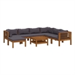 vidaXL 8 Piece Patio Lounge Set with Cushion Solid Acacia Wood