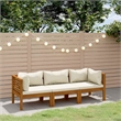 vidaXL 3-Seater Patio Sofa with Cream Cushion Solid Acacia Wood