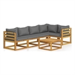 vidaXL 6 Piece Patio Lounge Set with Cushions Solid Acacia Wood