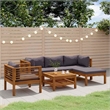 vidaXL 6 Piece Patio Lounge Set with Cushion Solid Acacia Wood