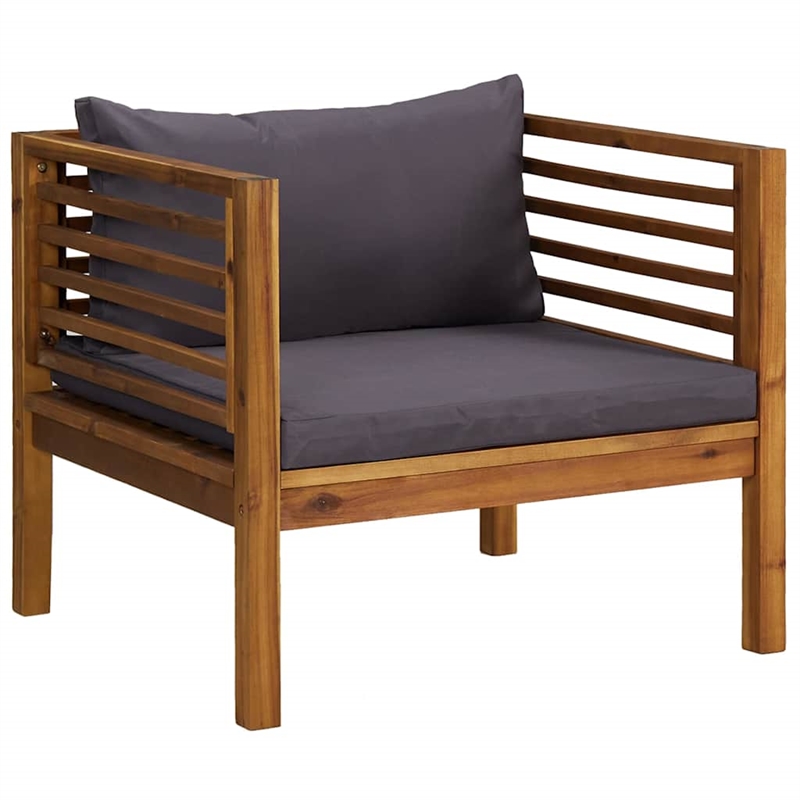 vidaXL 6 Piece Patio Lounge Set with Cushion Solid Acacia Wood