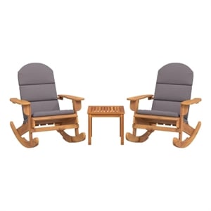 vidaXL 3 Piece Adirondack Patio Lounge Set Solid Wood Acacia