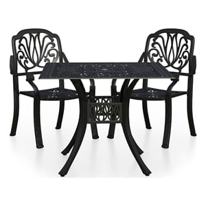 vidaXL 3 Piece Bistro Set Cast Aluminum Black