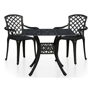 vidaXL 3 Piece Bistro Set Cast Aluminum Black