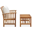 vidaXL 2 Piece Patio Lounge Set with Cushions Solid Acacia Wood