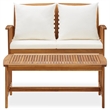 vidaXL 2 Piece Patio Lounge Set with Cushions Solid Acacia Wood