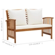 vidaXL 2 Piece Patio Lounge Set with Cushions Solid Acacia Wood