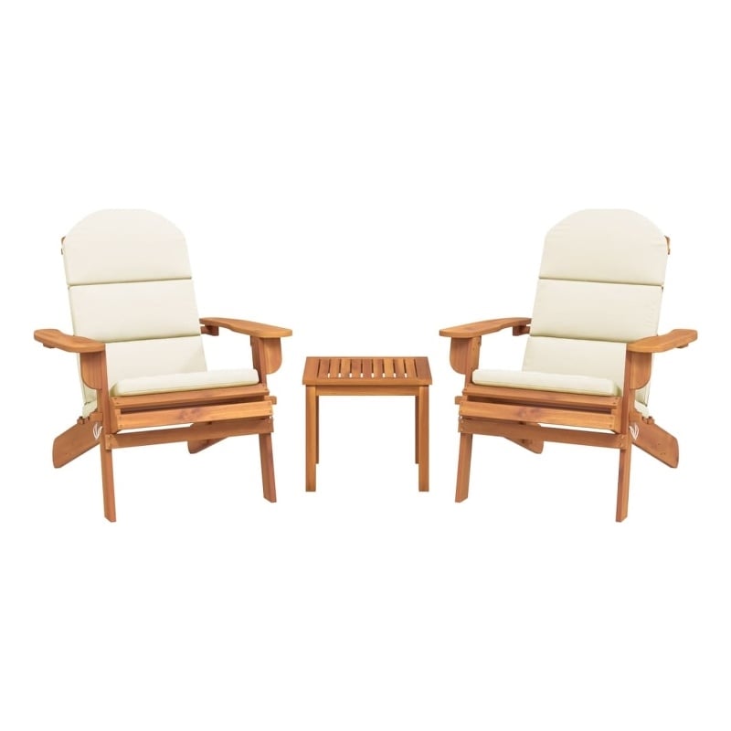 vidaXL 3 Piece Adirondack Patio Lounge Set Solid Wood Acacia