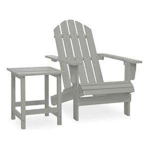 vidaXL Patio Adirondack Chair with Table Solid Fir Wood Gray