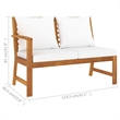 vidaXL 4 Piece Patio Lounge Set with Cushion Cream Solid Acacia Wood