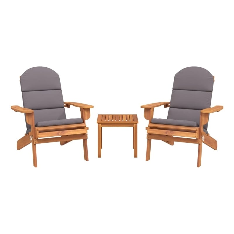 vidaXL 3 Piece Adirondack Patio Lounge Set Solid Wood Acacia