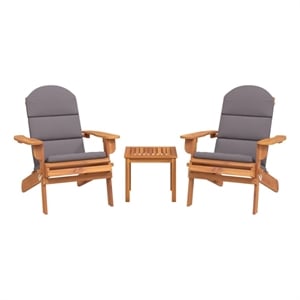 vidaXL 3 Piece Adirondack Patio Lounge Set Solid Wood Acacia