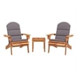 vidaXL 3 Piece Adirondack Patio Lounge Set Solid Wood Acacia