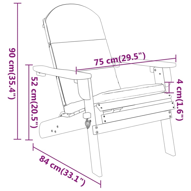 vidaXL 4 Piece Adirondack Patio Lounge Set Solid Wood Acacia