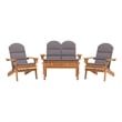 vidaXL 4 Piece Adirondack Patio Lounge Set Solid Wood Acacia