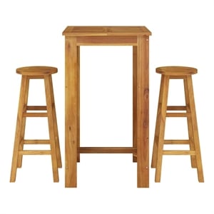 vidaXL 3 Piece Patio Bar Set Solid Wood Acacia