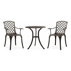 vidaXL 3 Piece Bistro Set Cast Aluminum Bronze
