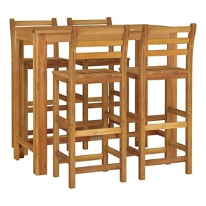 vidaXL 5 Piece Patio Bar Set Solid Wood Acacia