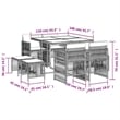 vidaXL Garden Dining Set Black Rattan 28.7