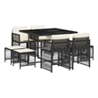 vidaXL Garden Dining Set Black Rattan 28.7