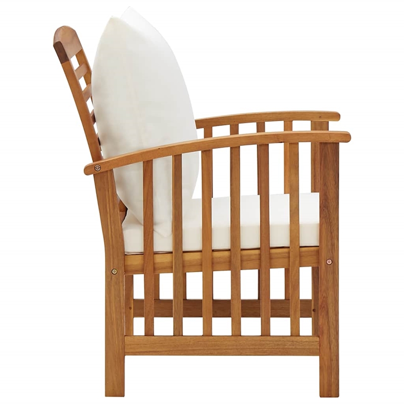 vidaXL 4 Piece Patio Lounge Set with Cushions Solid Acacia Wood