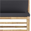 vidaXL 5 Piece Patio Lounge Set with Dark Gray Cushions Bamboo