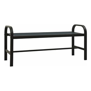 vidaXL Patio Bench 49&quot Steel and WPC Black