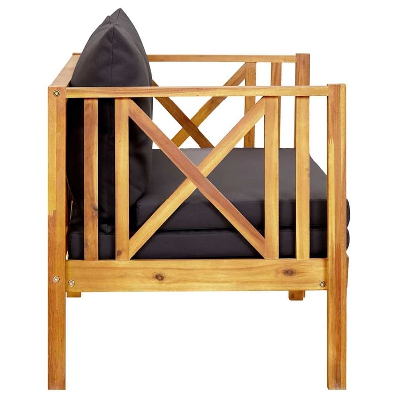 vidaXL 2-Seater Patio Bench with Cushions 48