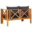 vidaXL 2-Seater Patio Bench with Cushions 48
