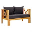 vidaXL 2-Seater Patio Bench with Cushions 48