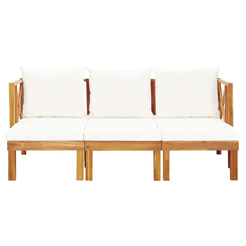 vidaXL 3-Seater Patio Bench with Cushions 70.5
