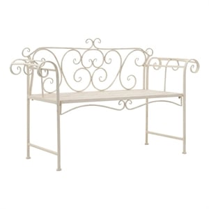 vidaXL Patio Bench 52&quot Metal Antique White