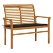 vidaXL Patio Bench with Black Cushion 44.1