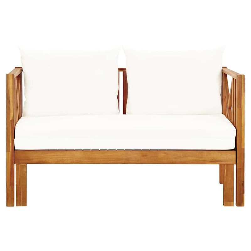 vidaXL 2-Seater Patio Bench with Cushions 48