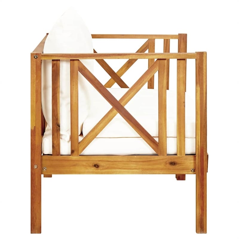 vidaXL 2-Seater Patio Bench with Cushions 48