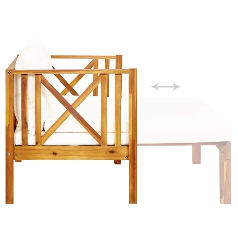 vidaXL 2-Seater Patio Bench with Cushions 48