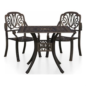 vidaXL 3 Piece Bistro Set Cast Aluminum Bronze