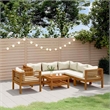 vidaXL 7 Piece Patio Lounge Set with Cream Cushion Solid Acacia Wood