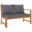 vidaXL 4 Piece Patio Lounge Set with Cushion Solid Acacia Wood