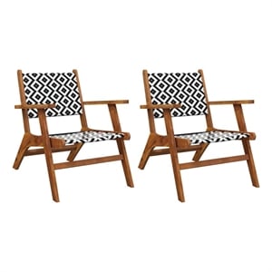 vidaXL Patio Chairs 2 pcs Solid Acacia Wood