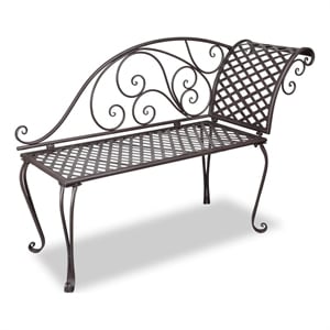 vidaXL Patio Chaise Lounge 50.4&quot Steel Antique Brown