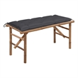 vidaXL Folding Patio Bench with Cushion 46.5