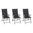 vidaXL Patio Reclining Chairs 3 pcs with Cushions Solid Acacia Wood