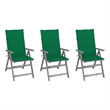 vidaXL Patio Reclining Chairs 3 pcs with Cushions Solid Acacia Wood