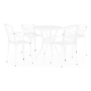 vidaXL 5 Piece Bistro Set Cast Aluminum White